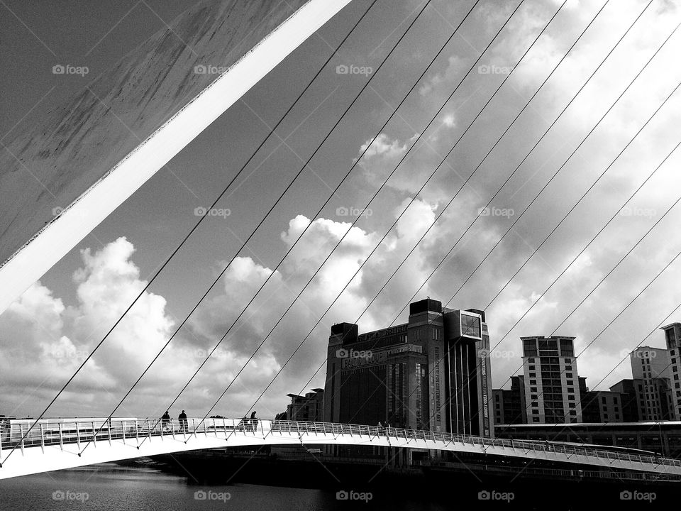 Millenium Bridge Over The Tyne in B&W