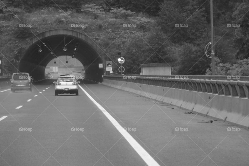 Motorway and tunnel