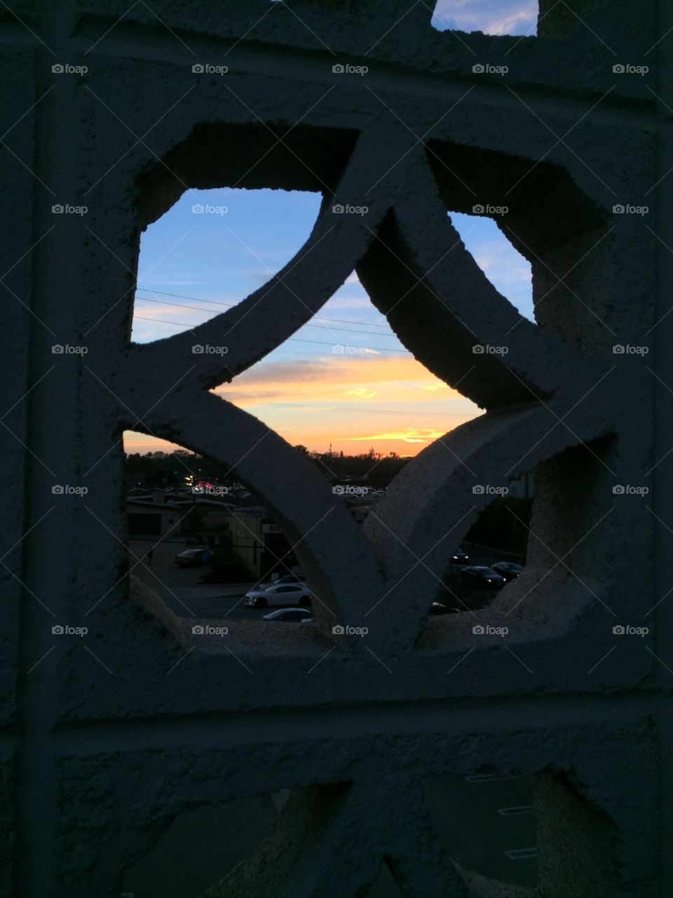 Sunset through lattice