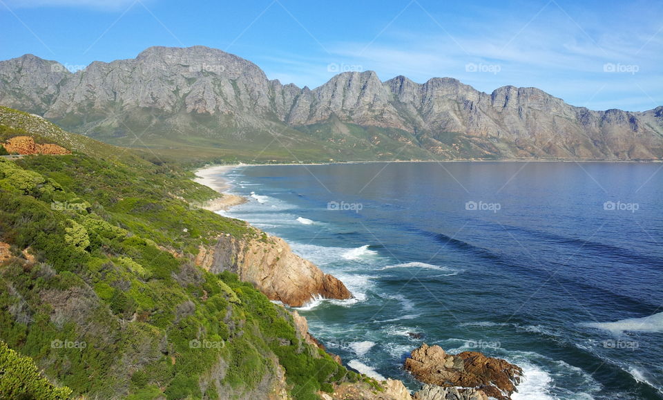 ocean and mountains near Strand South Africa