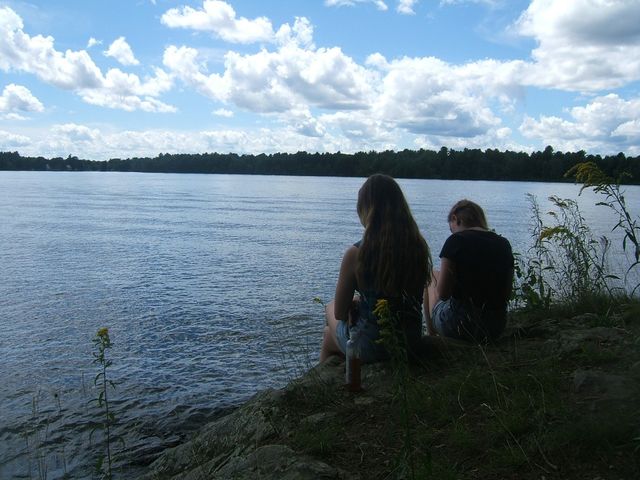 resting at the lake