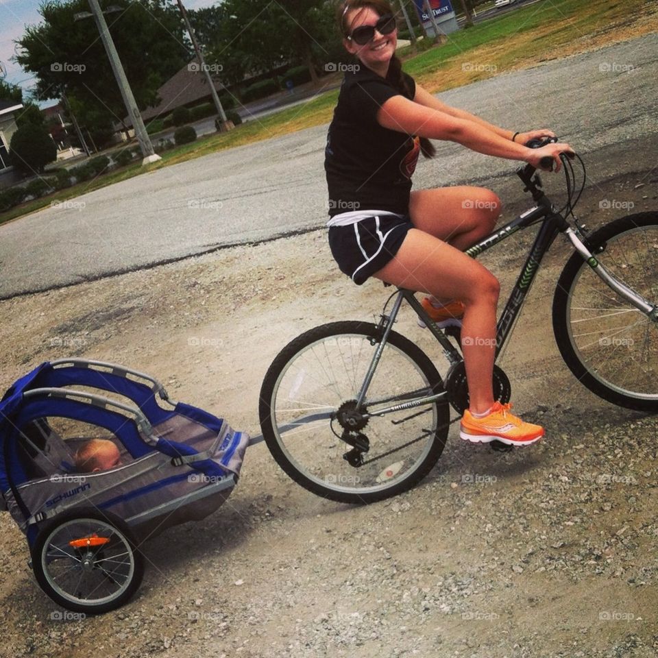 Biking with a sweet baby boy!