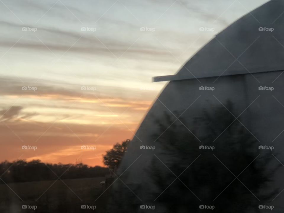 Lovely farm building and sky