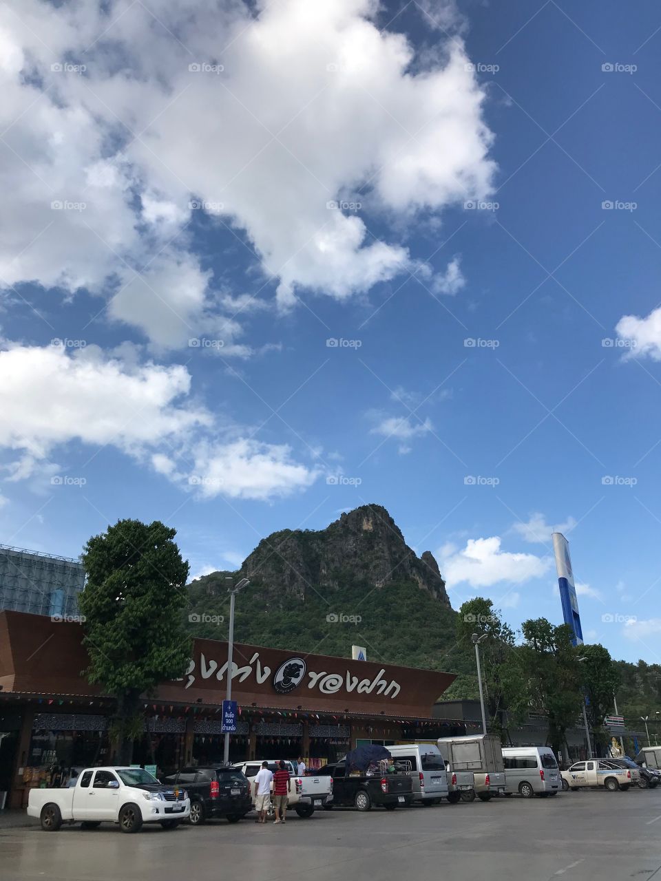 Beautiful location at gas station