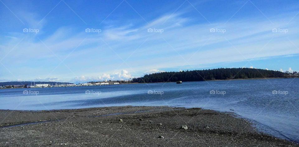 Lead Colored Beaches of Puget Sound, Washington, USA