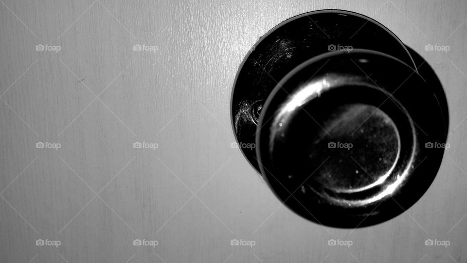 black and white door knob