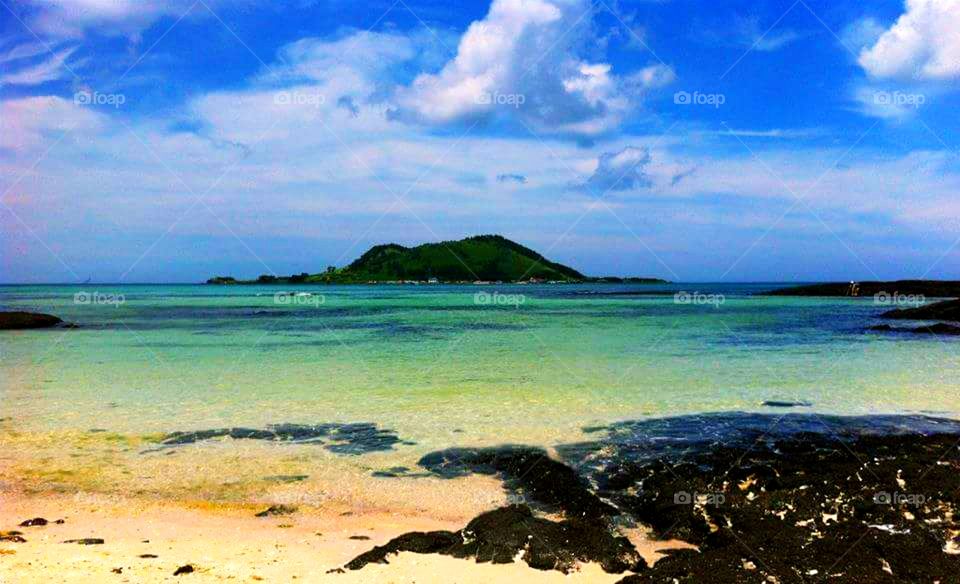 Volcanic Sand Beach in Jeju, South Korea