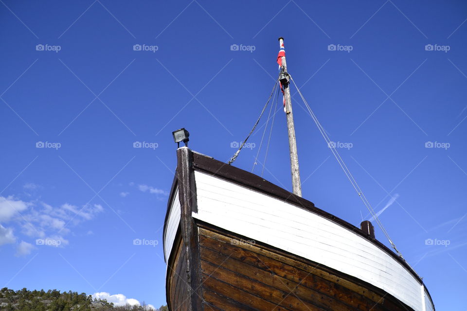 Boat. Standing beside a Big Sailboat in Valle Bamble Norway 