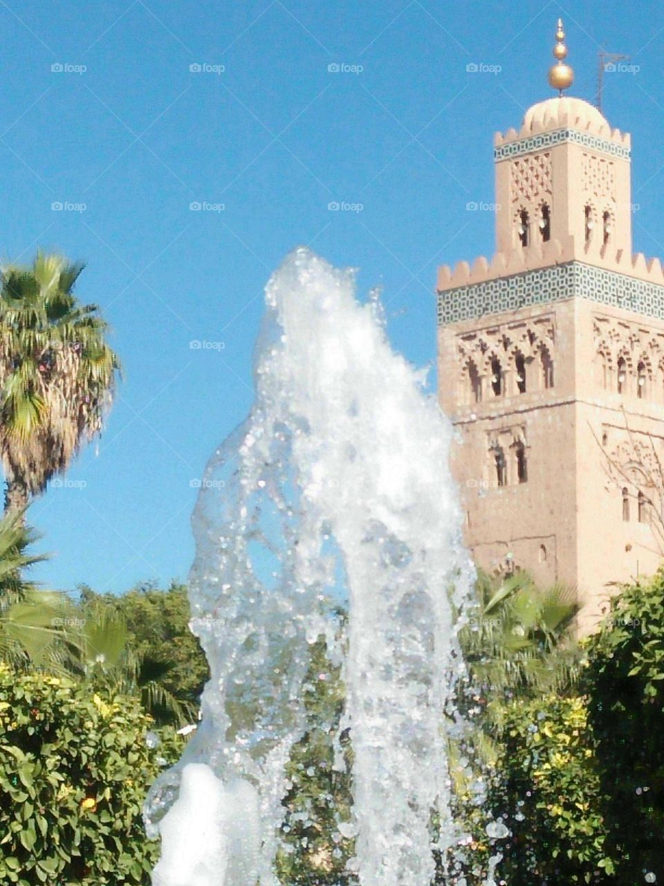 Water in urban city at  marrakech in Morocco.