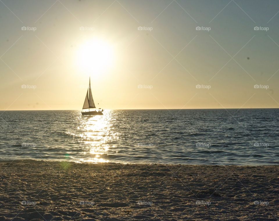 sailing at sunset. sailing 