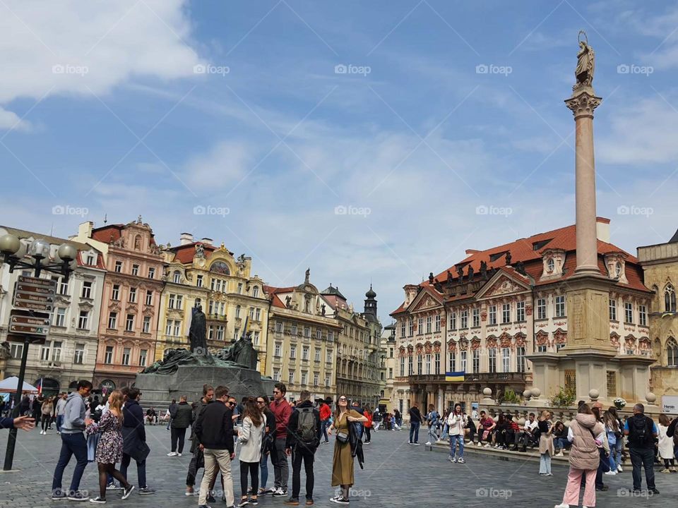 Tourists in Prague