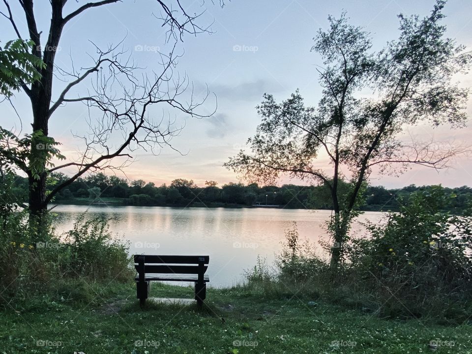 Beautiful, pastel sunset on a warm summer night 