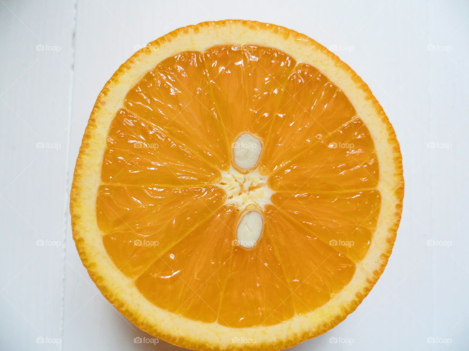 cut orange, macro