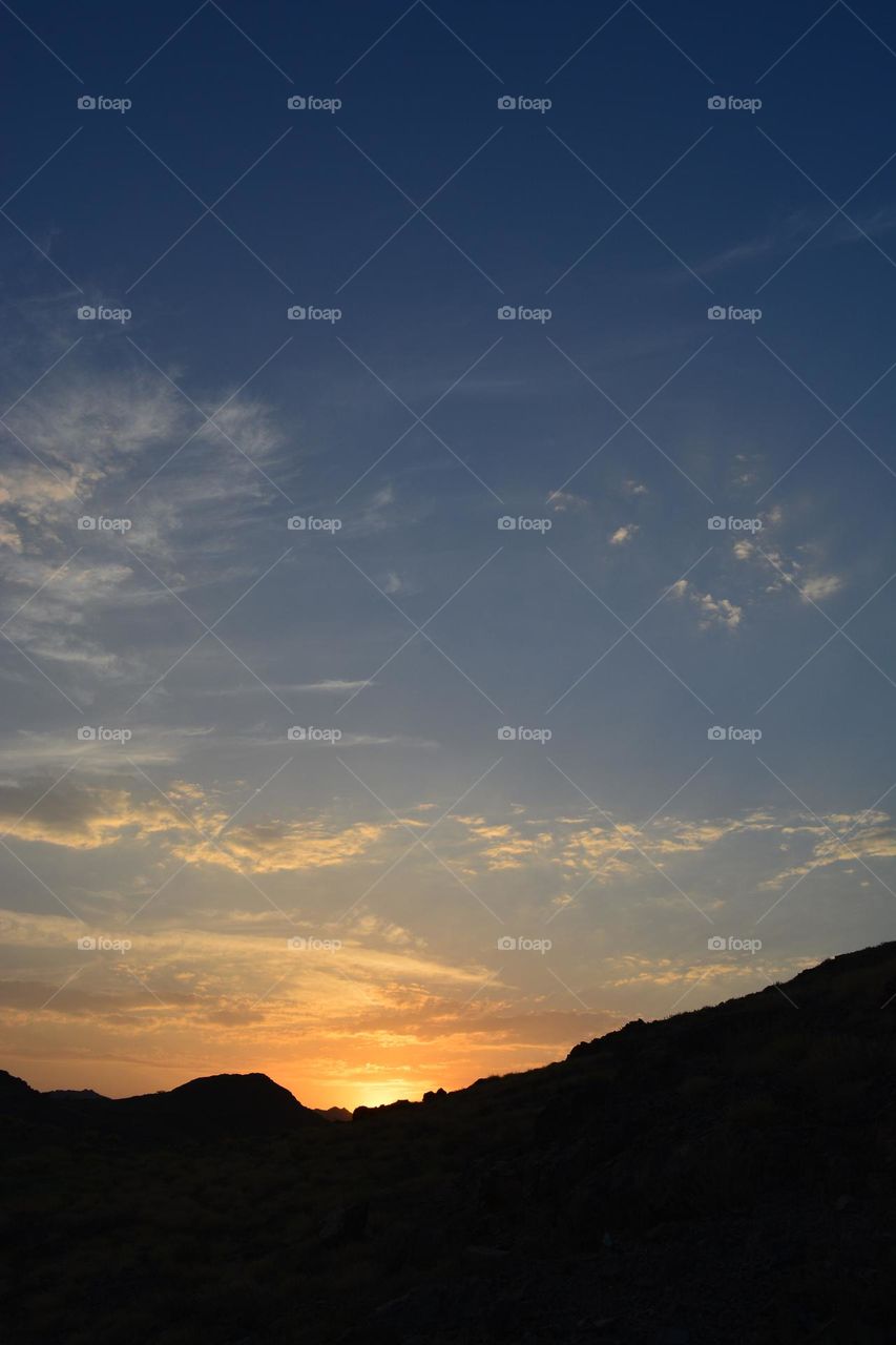 beautiful Sunset landscape with clouds