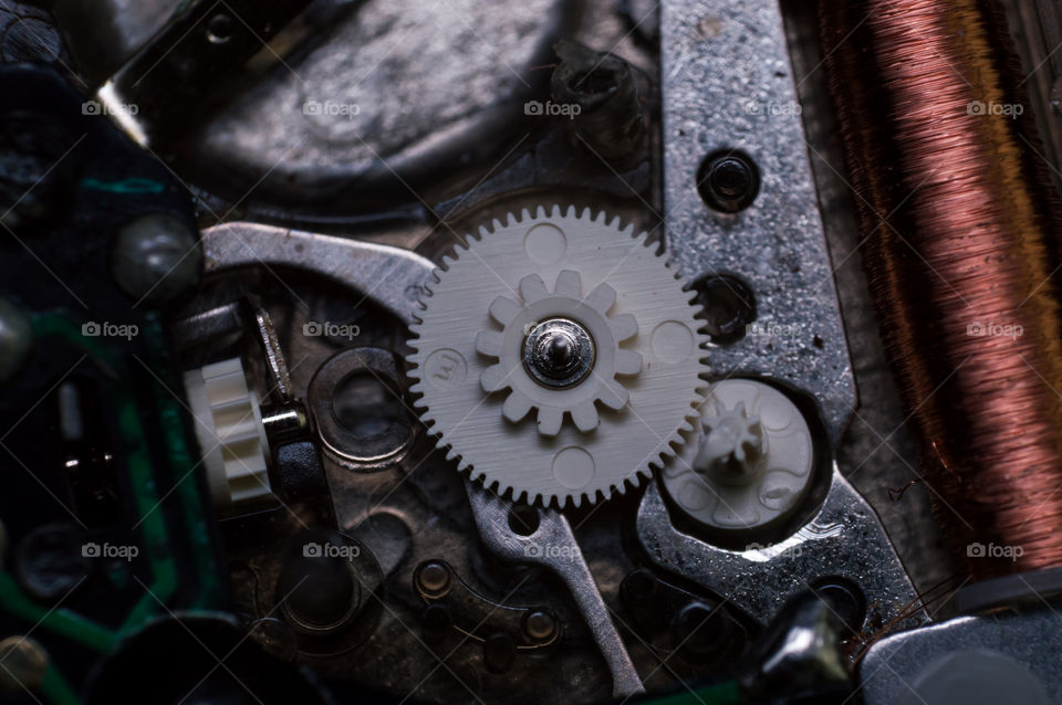 Inside of a wrist watch. Tiny parts.