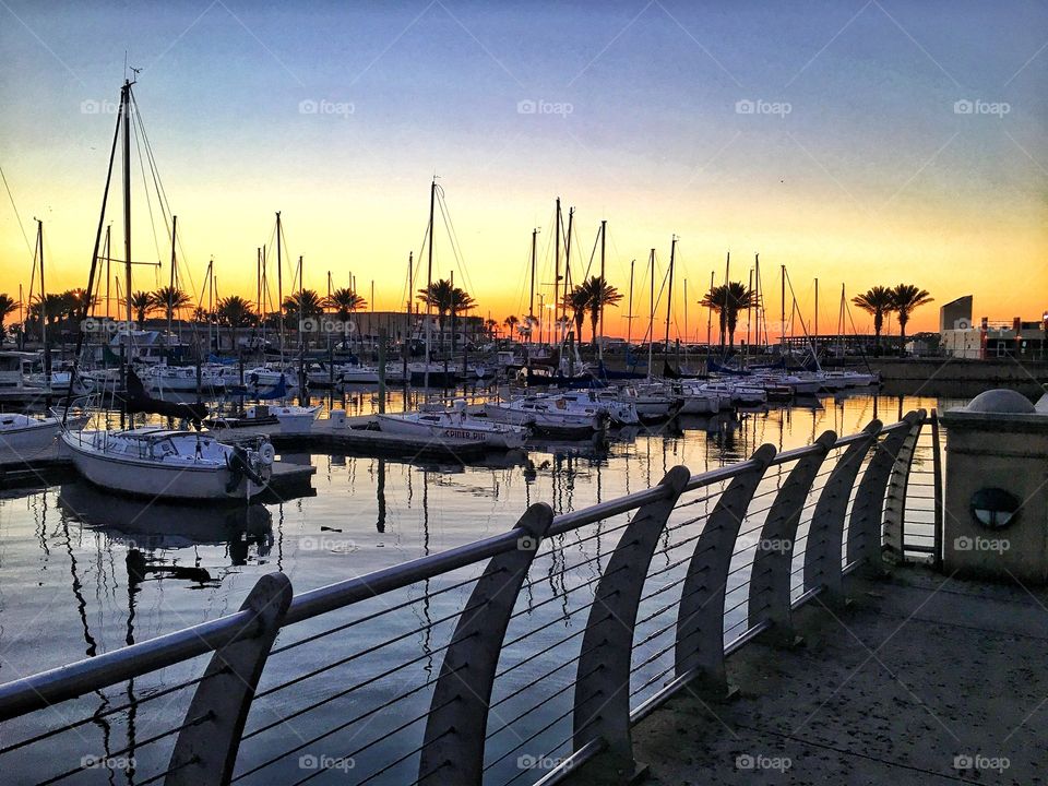 Water, Pier, Harbor, Sunset, Sea