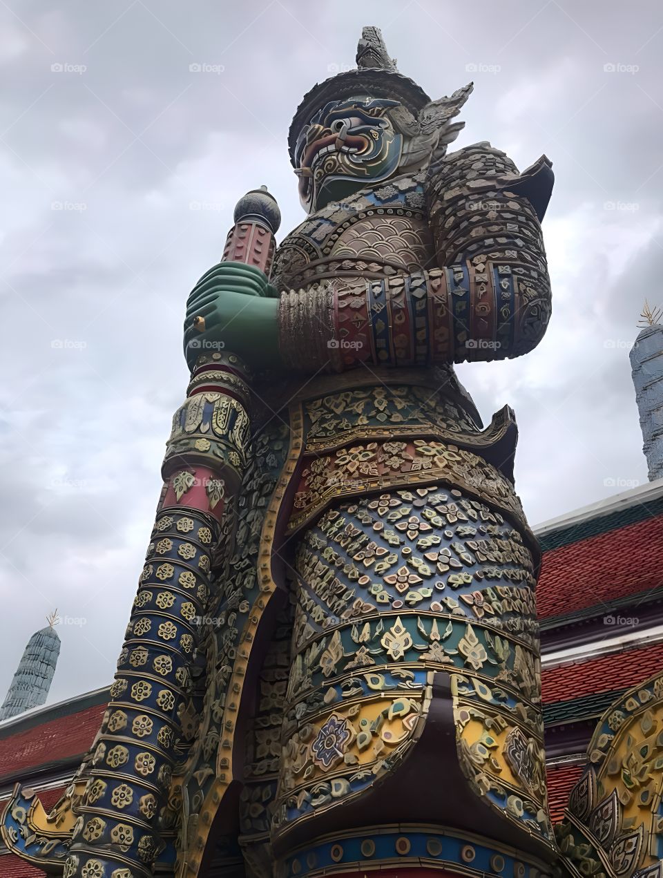 giant stone statue in thai temple