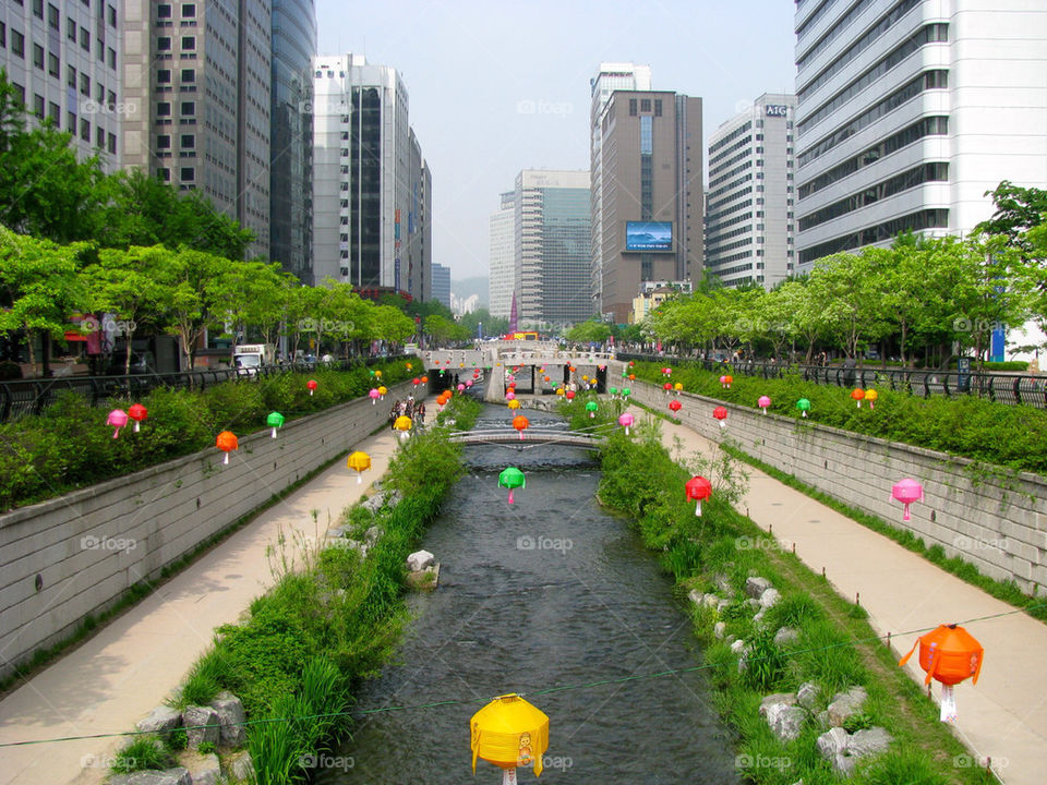river downtown seoul south korea by esrey
