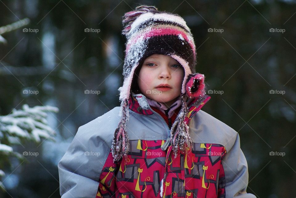 Child, Winter, People, Portrait, Snow