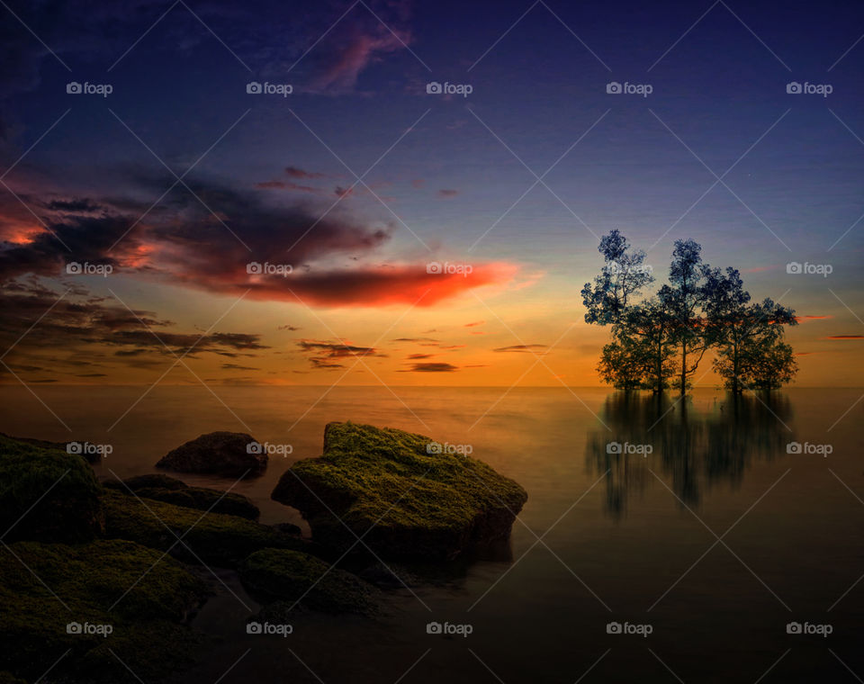 sunrise at ancol beach