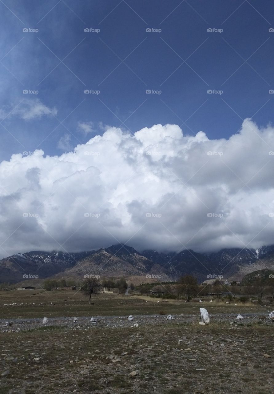 lovely clouds in blue sky