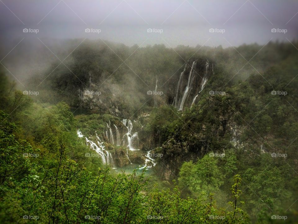 Raining day at Plitvice lakes