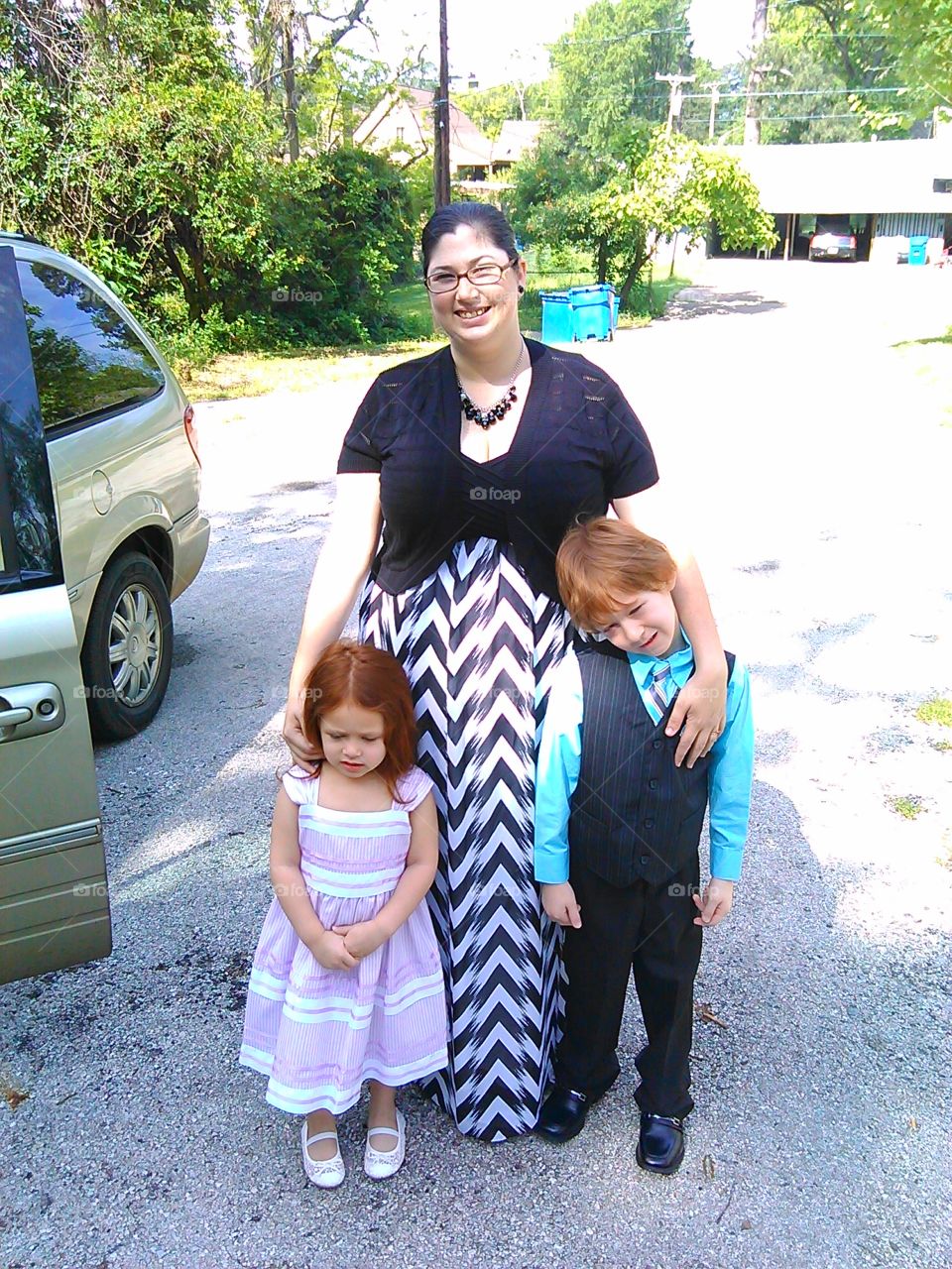 family photo . my cousins going to church 