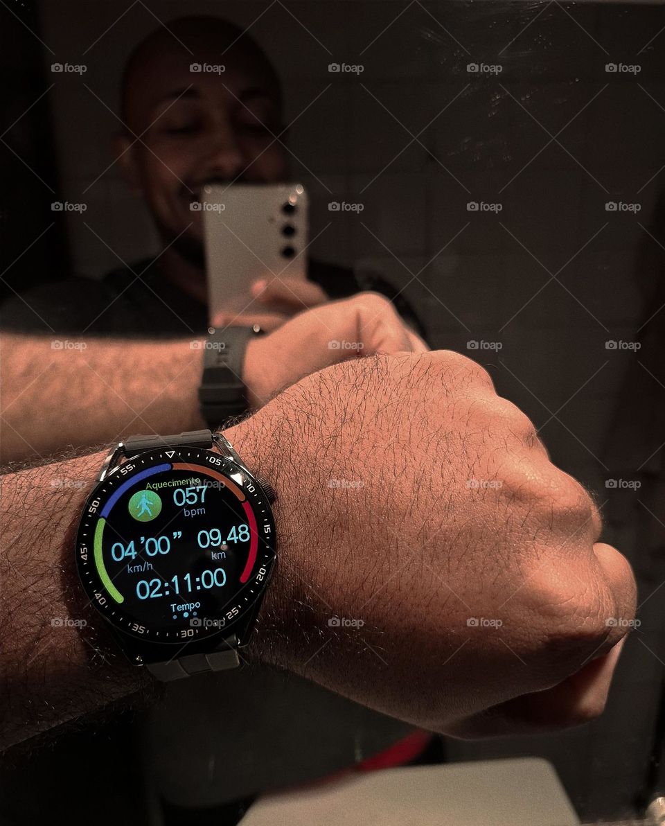 Smart watch showing the summary of physical activity