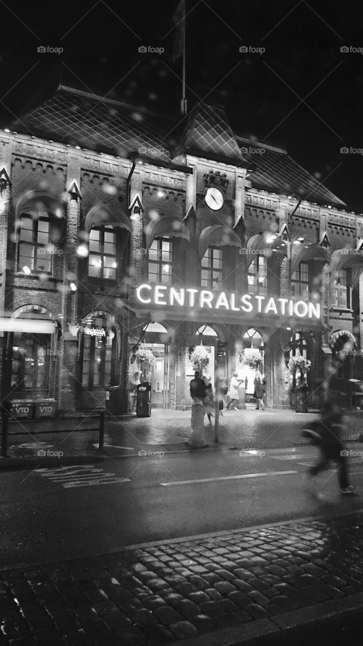 Central station Gothenburg . Central station Gothenburg  in black and white