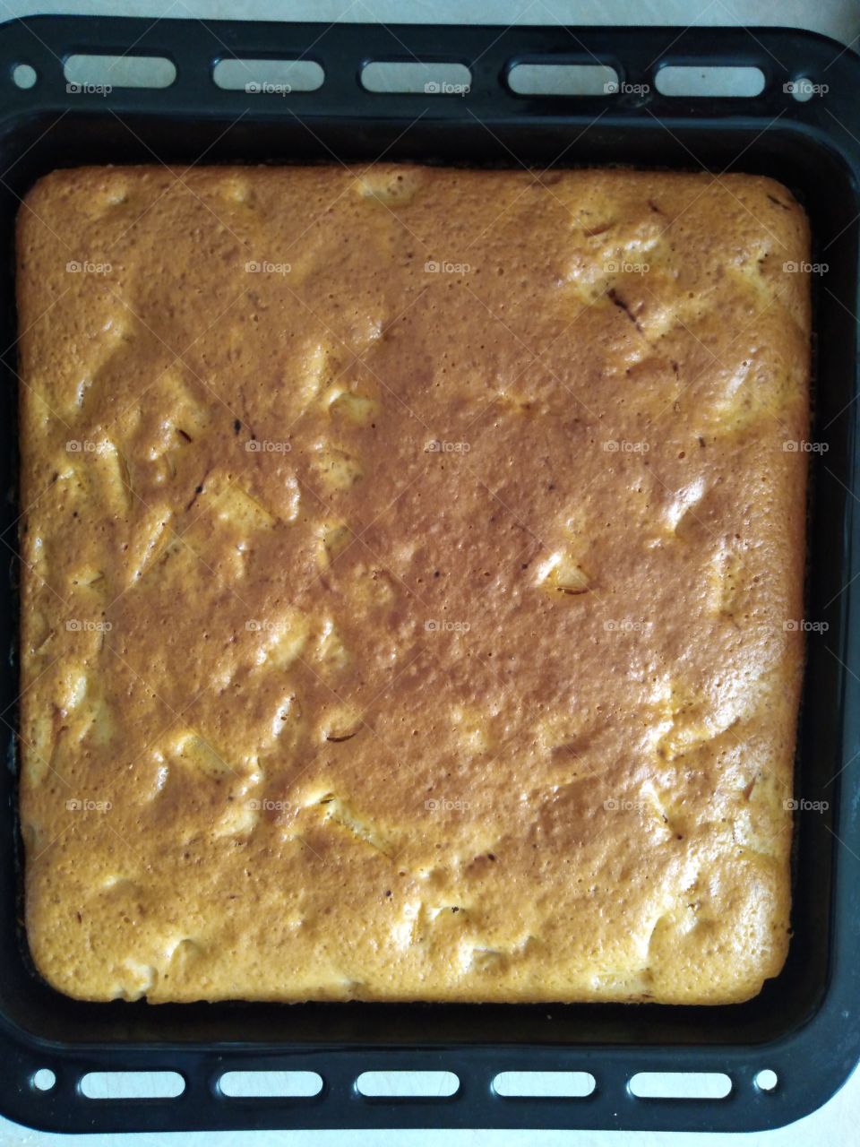 Cooked apple pie. Close-up.