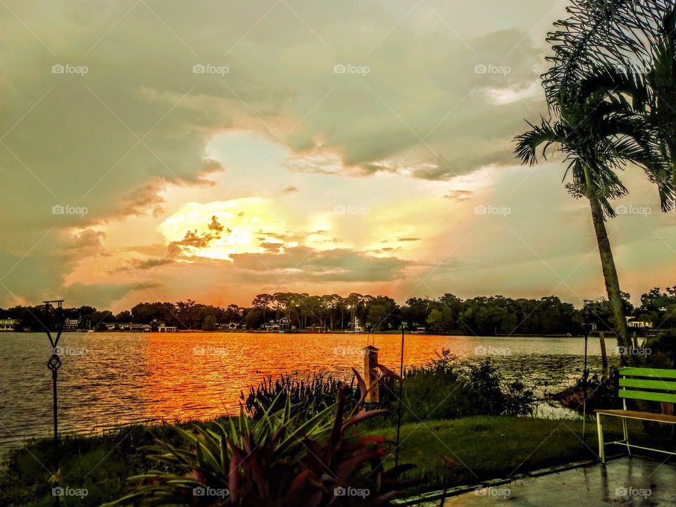 tropical scenic lakeview following rainfall