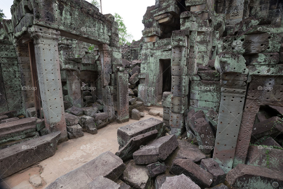 Inside Ta Prohm temple in Cambodia