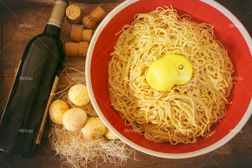 Lemon parmesan spaghetti dinner