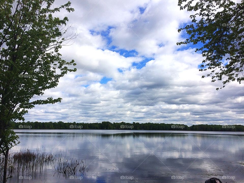 Cloud reflections on water