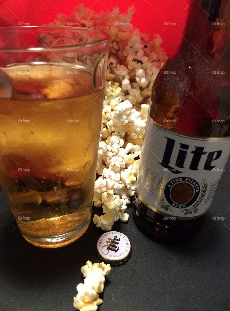 Miller Lite Beer snack popcorn