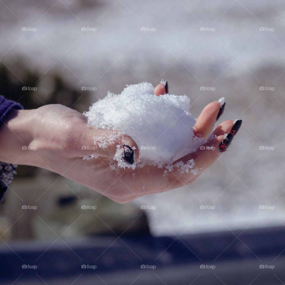 Snow being gently held 