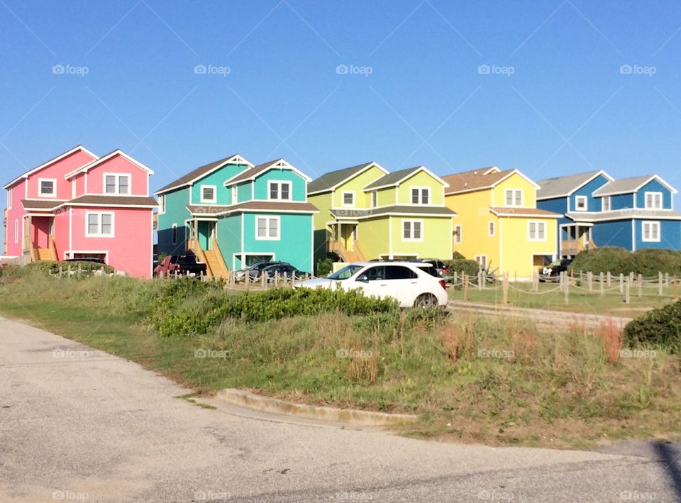 Colorful beach houses