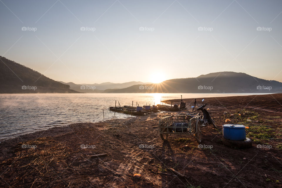 Motorcycle park in the coast 