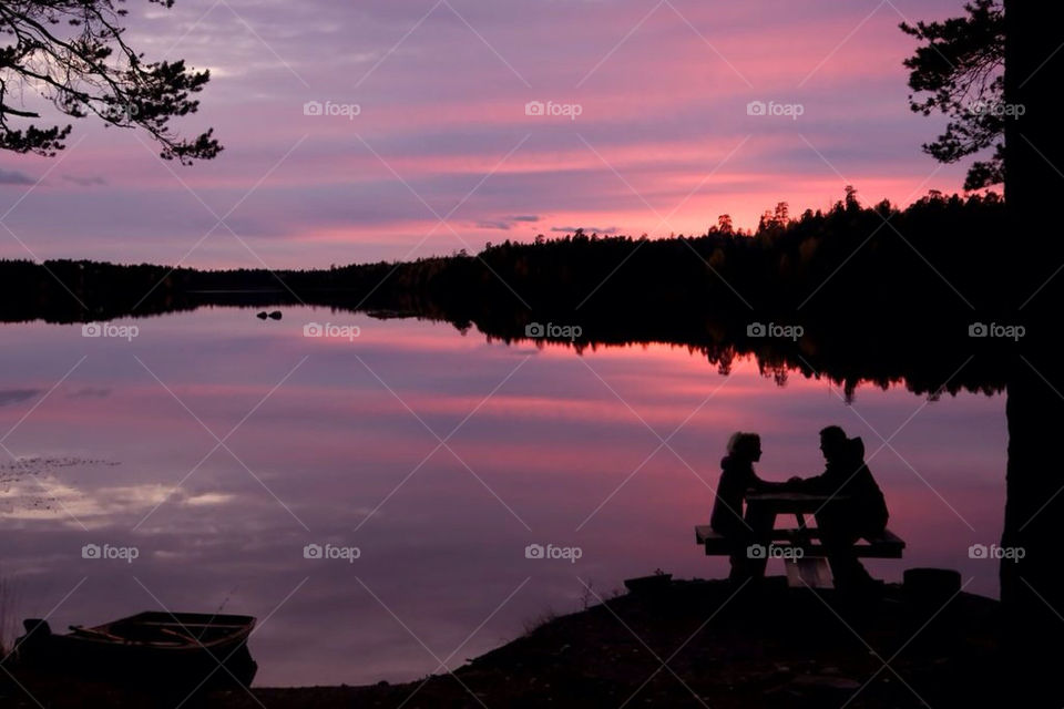 siluett sunset skog vatten by cekari