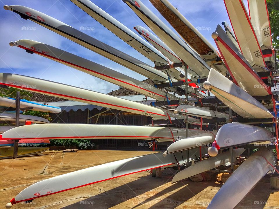 Ala Wai boat club canoes