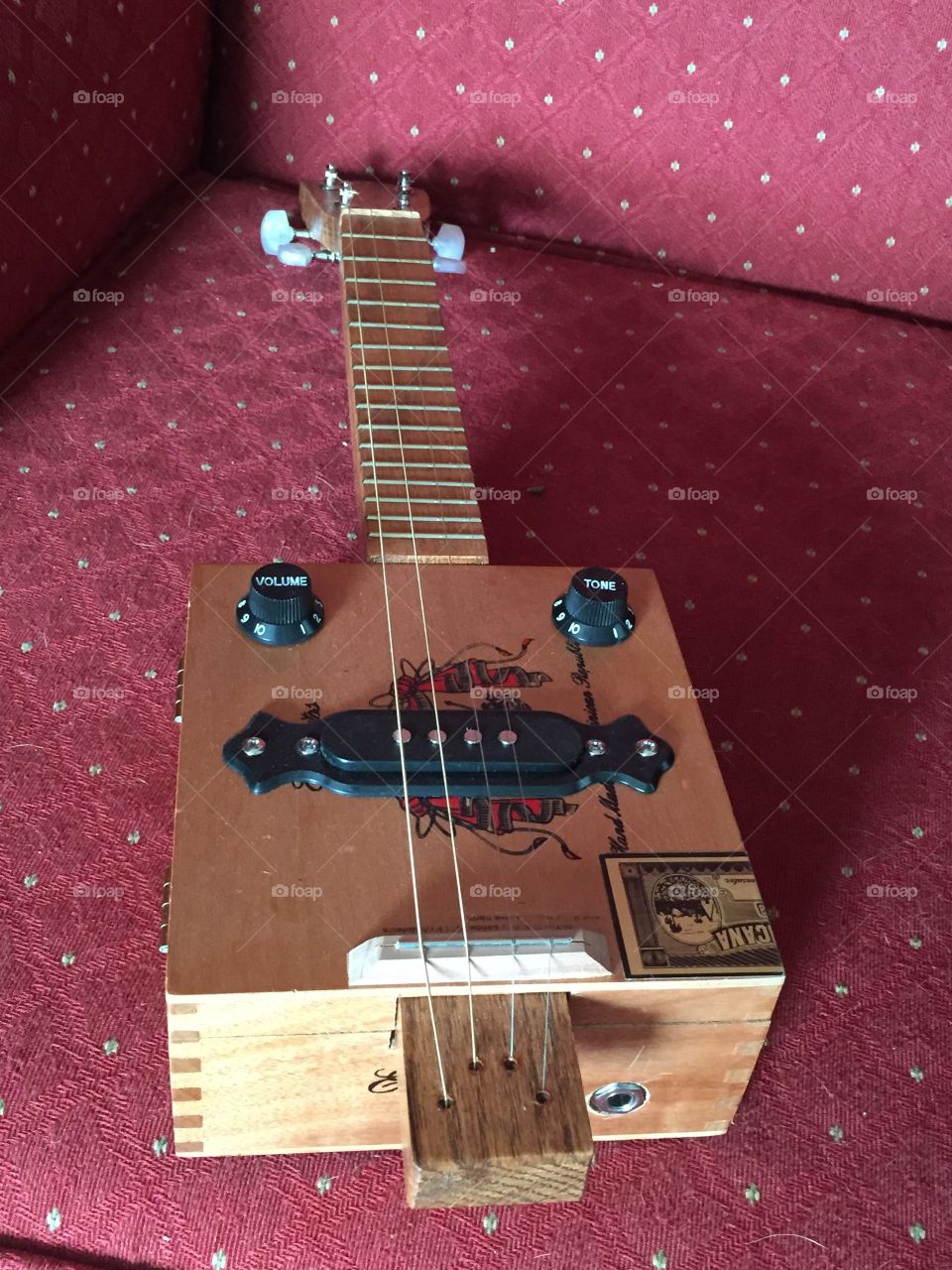 Six string cigar box guitar. 
