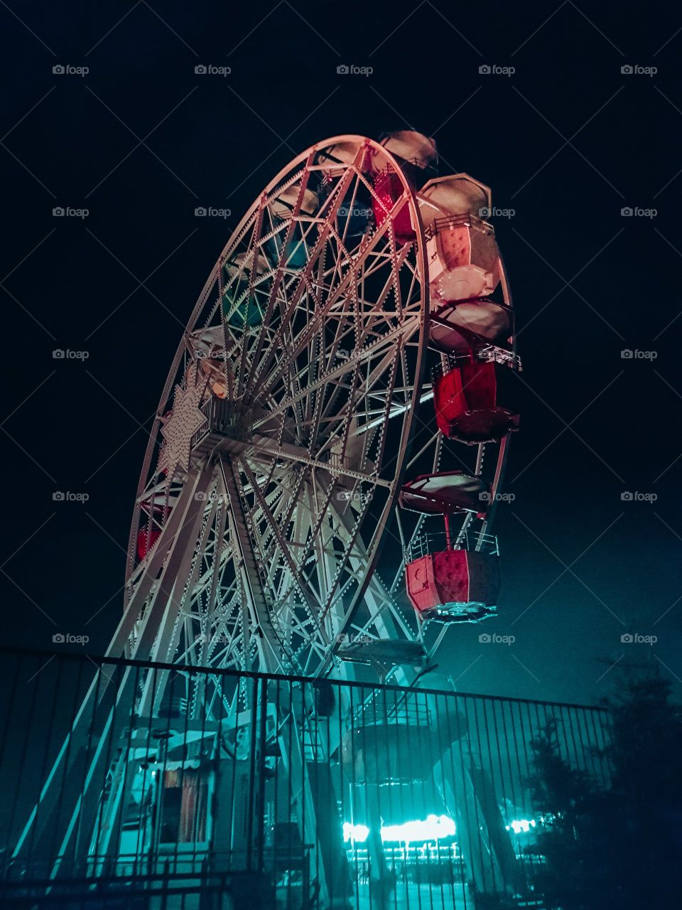 Theme park during night 