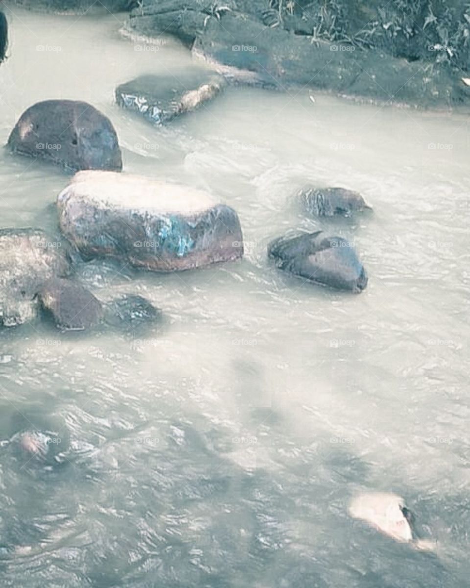 rock and nature in a stream