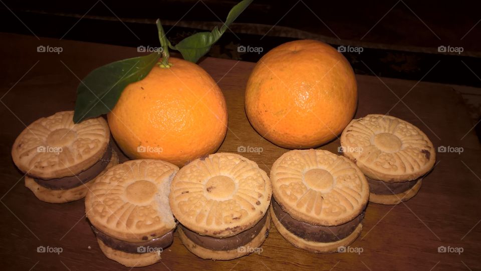 oranges and biscuits