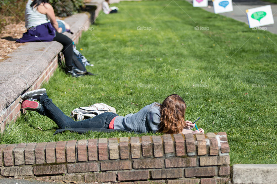 Grass, Park, Outdoors, People, Woman