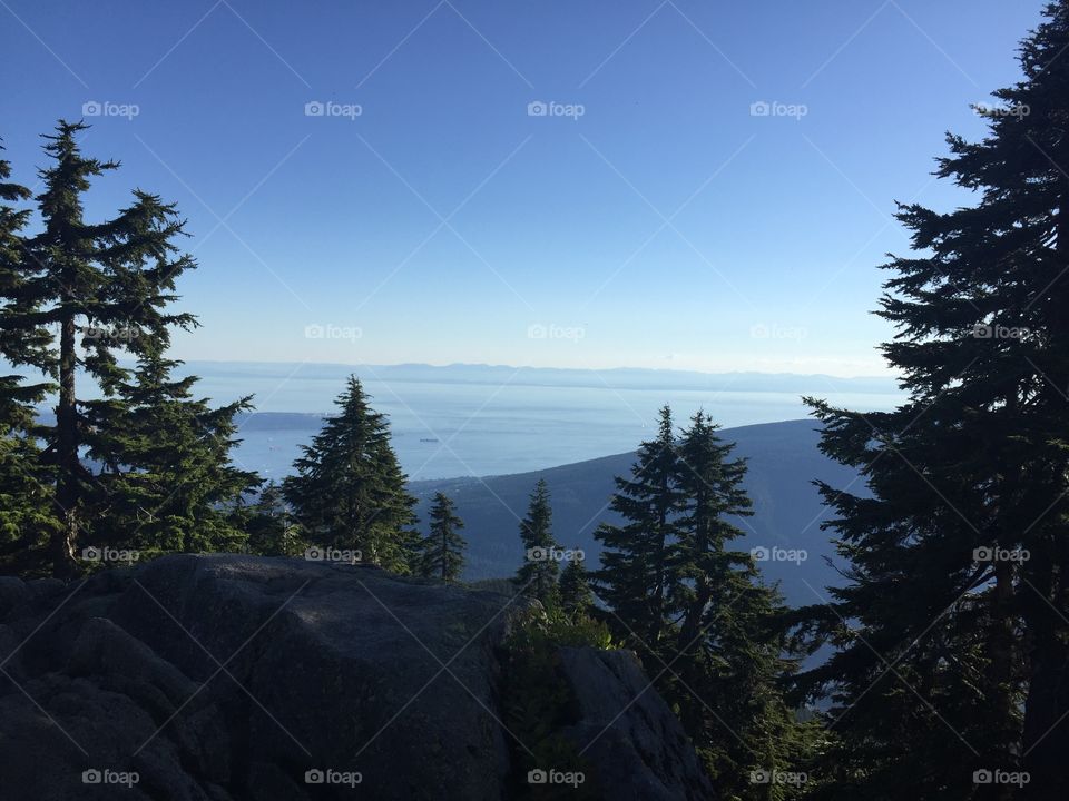 Ocean view from a mountain top