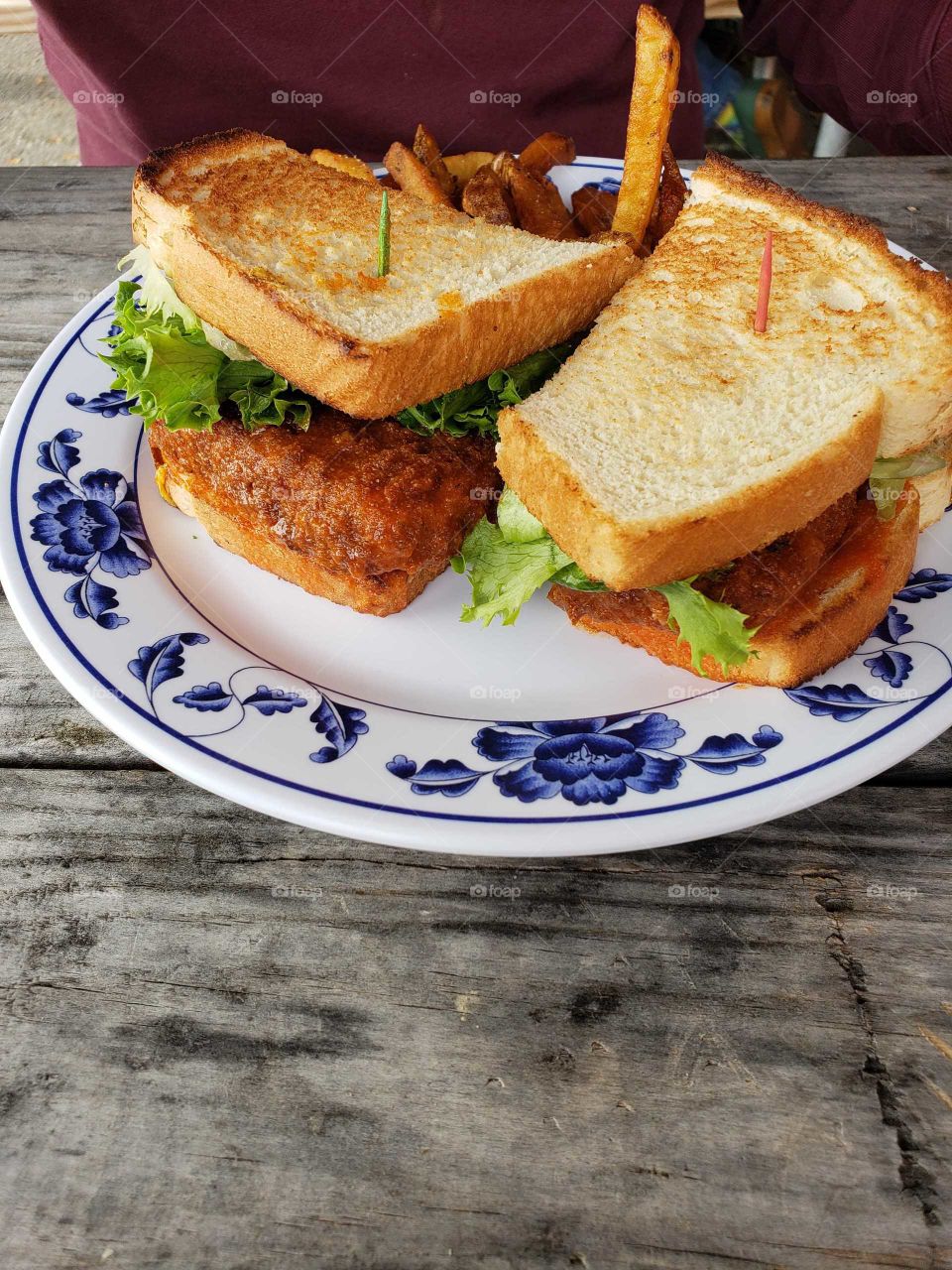 Fried Buffalo tofu sandwich