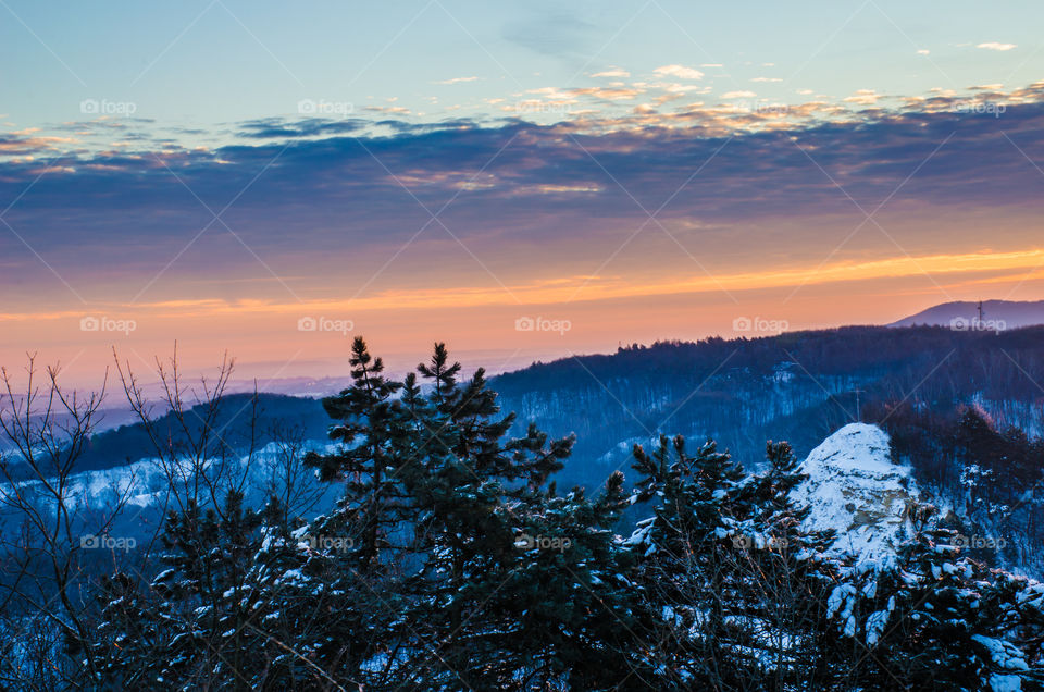 Nature landscape during sunset