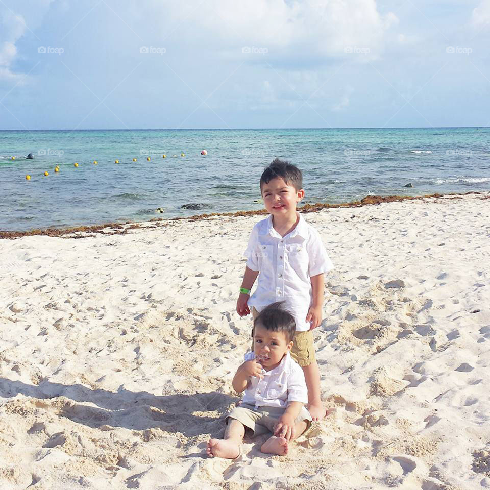 kids on the beach