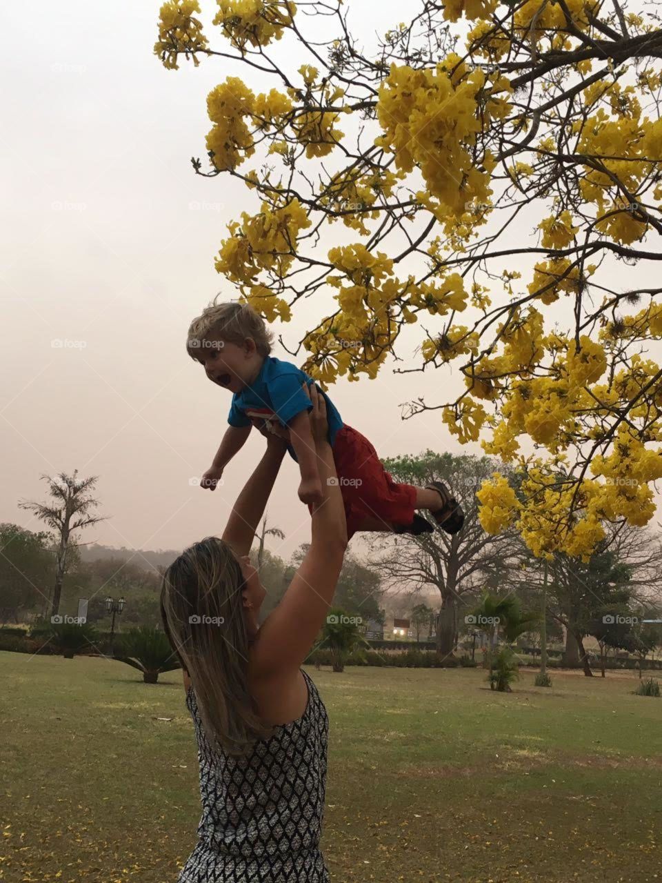 mother raising her son happy in Peiropolis.